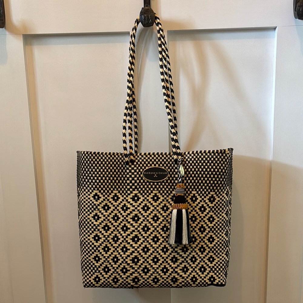 Stylish Black and Cream Tote Bag